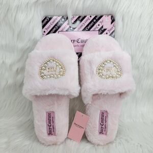 Juicy Couture Faux Fur Slides Slippers.